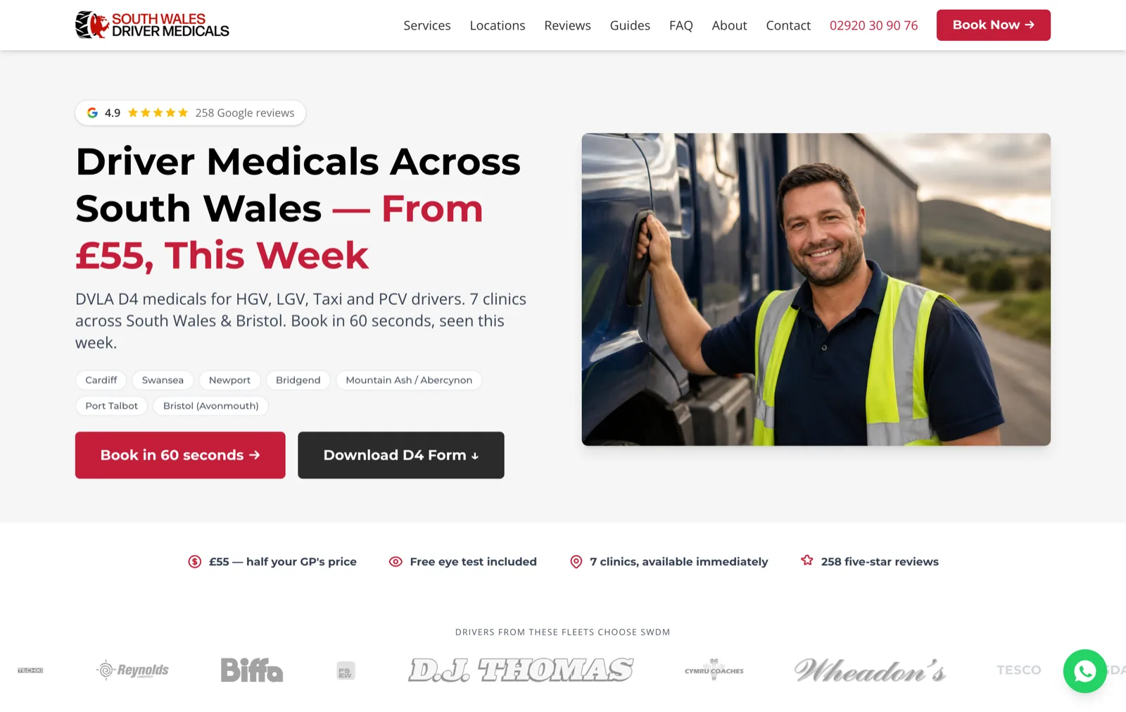 South Wales Driver Medicals — the live website